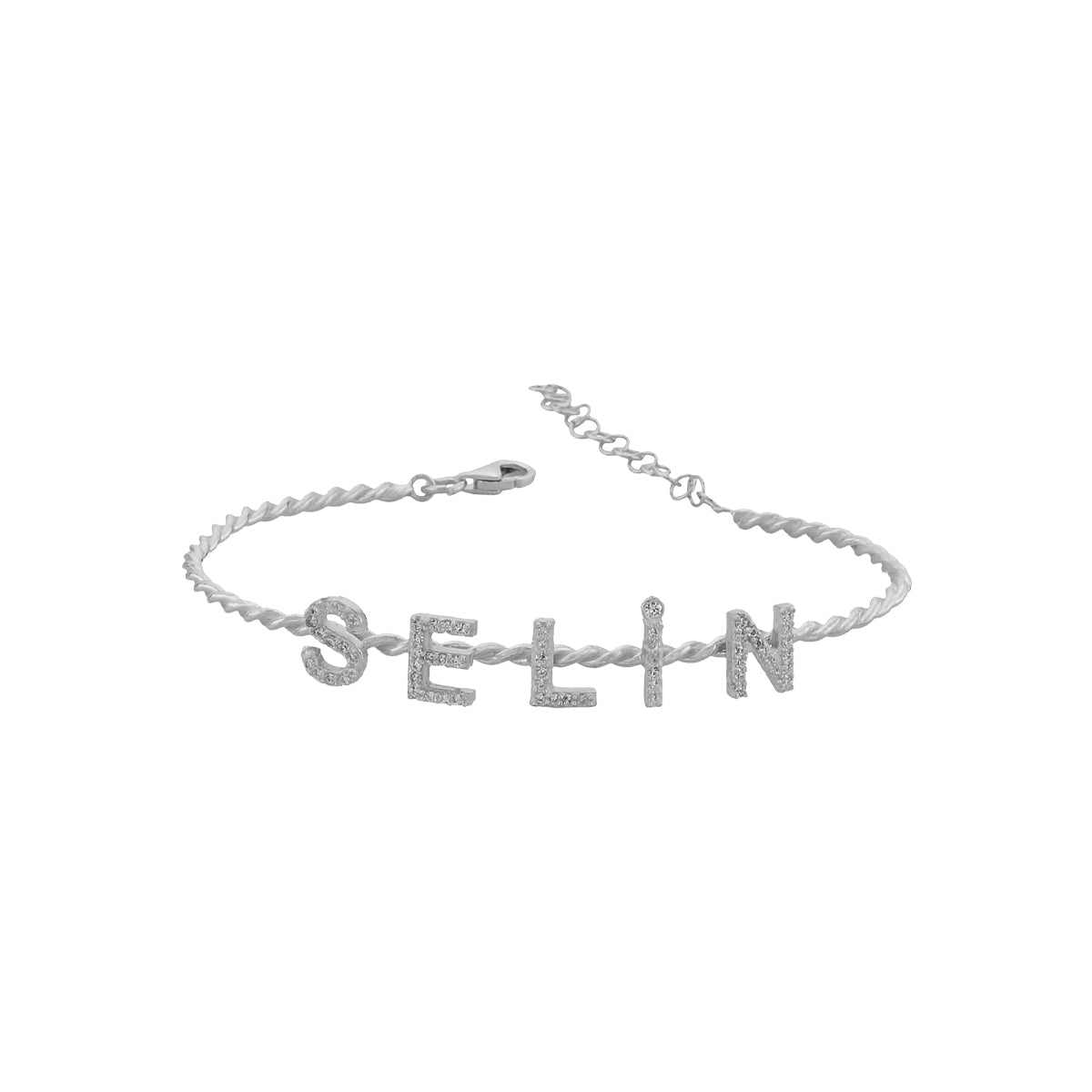 Kardelen Burma Armband mit Zirkonia Buchstaben - 925 SILBER Neuheiten
