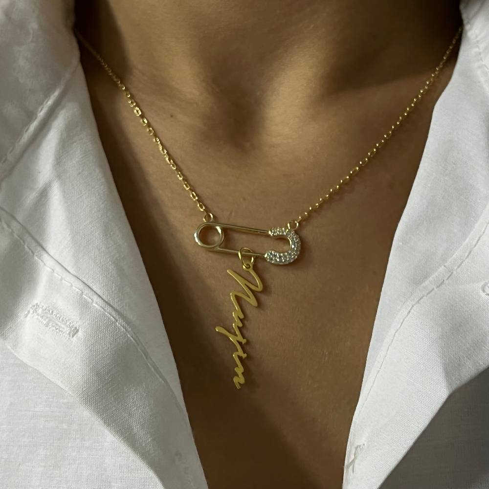 Kardelen Pin Signatur Namenskette - 925 SILBER VIP-Rabatte