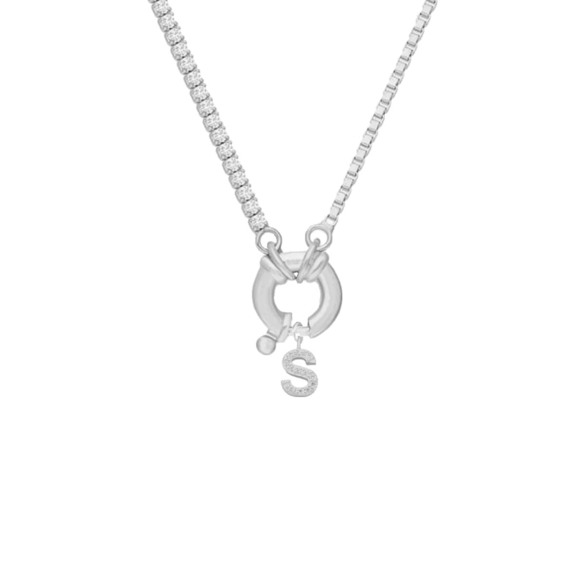 Kardelen Chain Design Iced-Buchstabe - 925 SILBER Begrenzte Freigabe