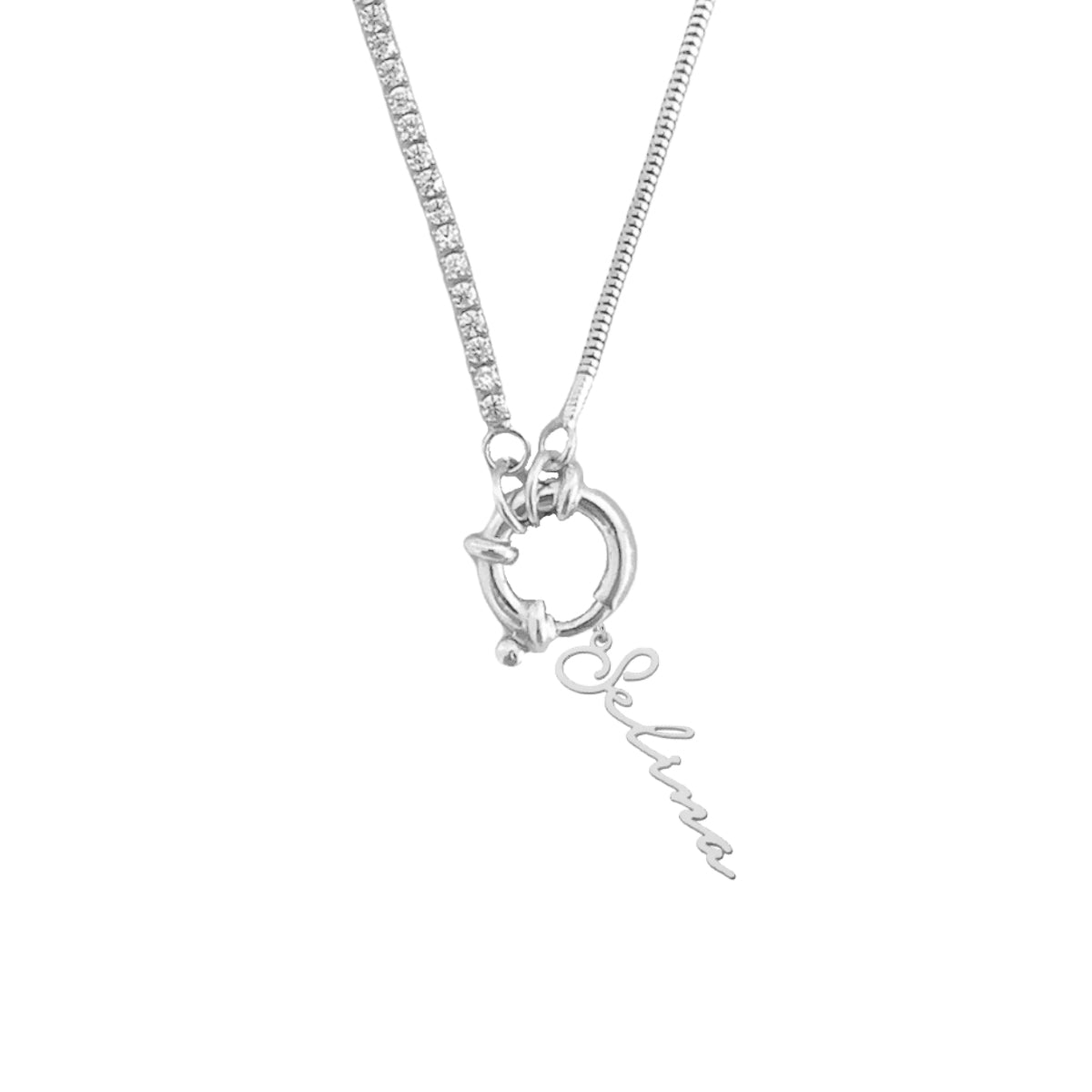 Kardelen Chain Design Italia Iced Signatur Namenskette - 925 SILBER Neueste Stile