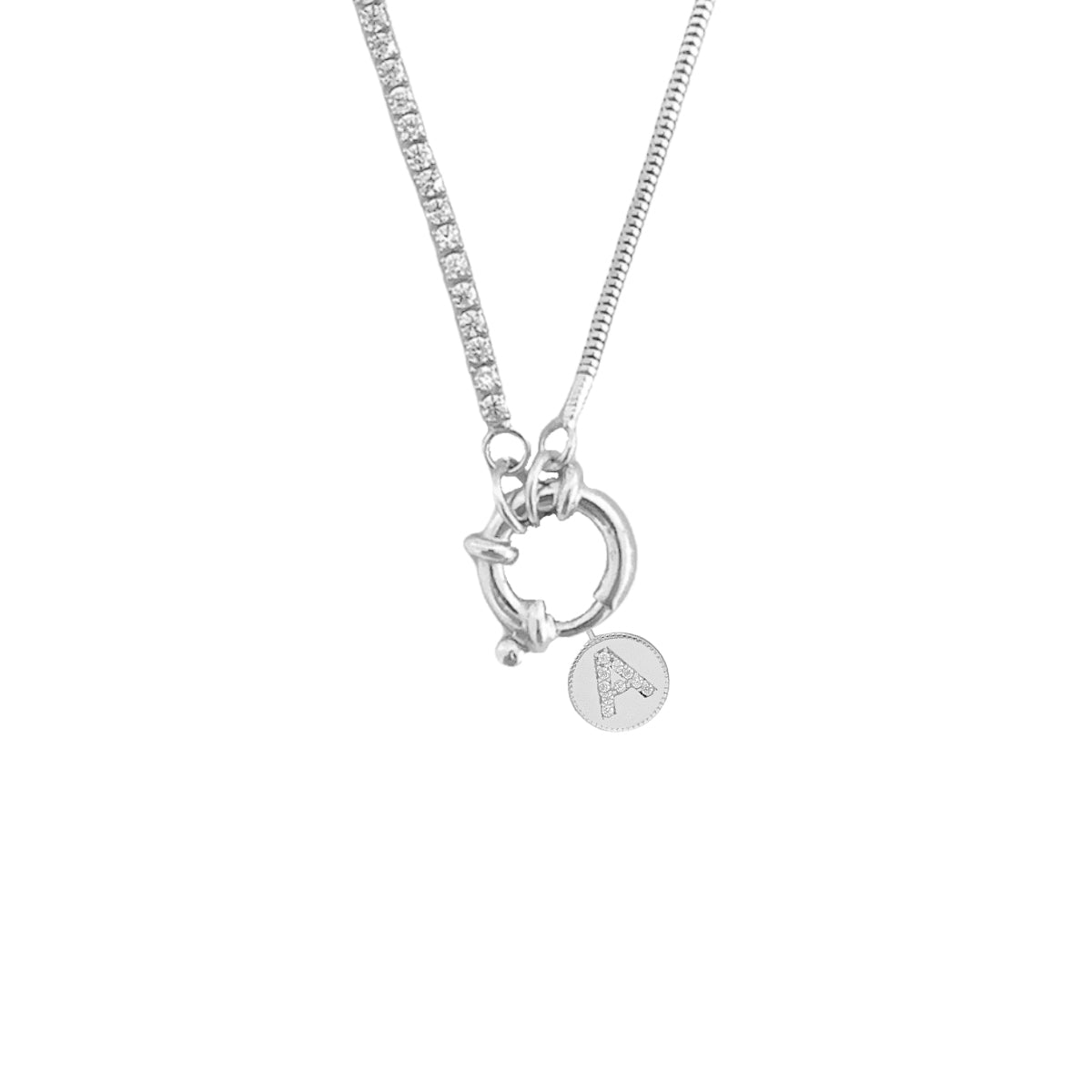 Kardelen Chain Design Italia Iced Round Zirkonia Buchstabenkette - 925 SILBER Letzte 2 Tage