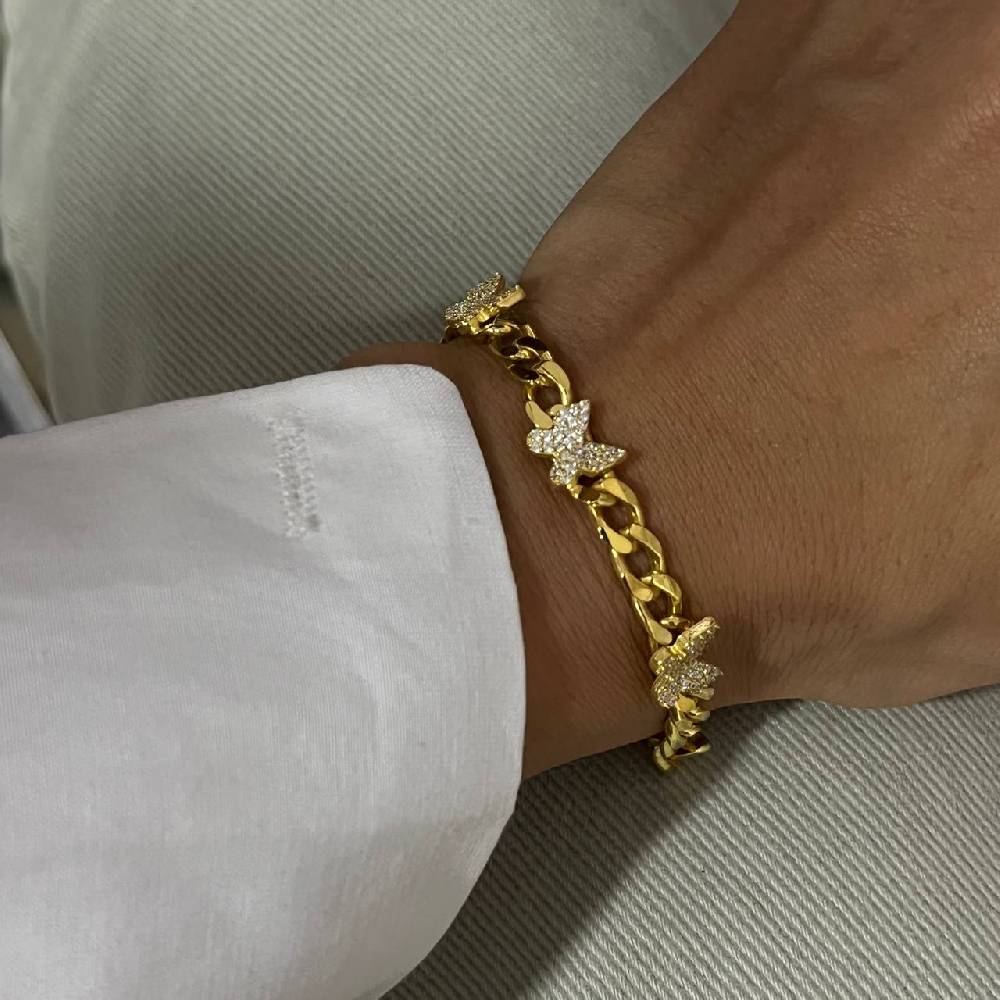 Kardelen Gourmet Butterfly Zirkonia Stein Armkette - 925 SILBER Vierteljährliche Förderung