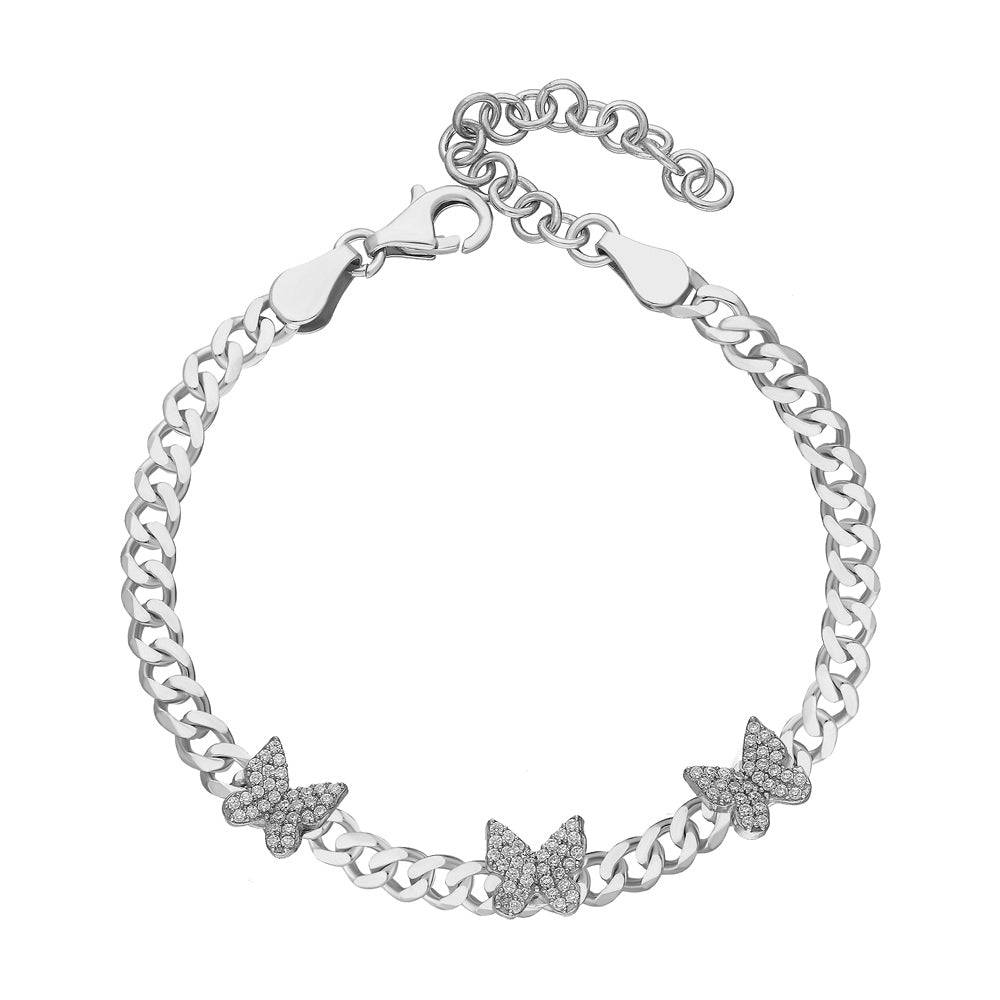 Kardelen Gourmet Butterfly Zirkonia Stein Armkette - 925 SILBER Vierteljährliche Förderung