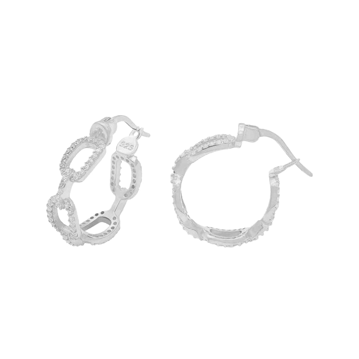 Kardelen Madrid Chain Design Zirkonia Ohrring - 925 SILBER Riesige Rabatte