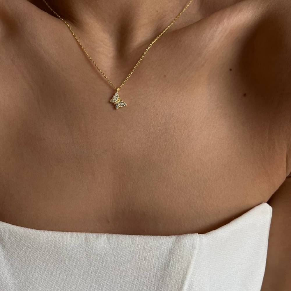 Kardelen MINIMAL BUTTERFLY NECKLACE - 925 SILBER Fabrikladen