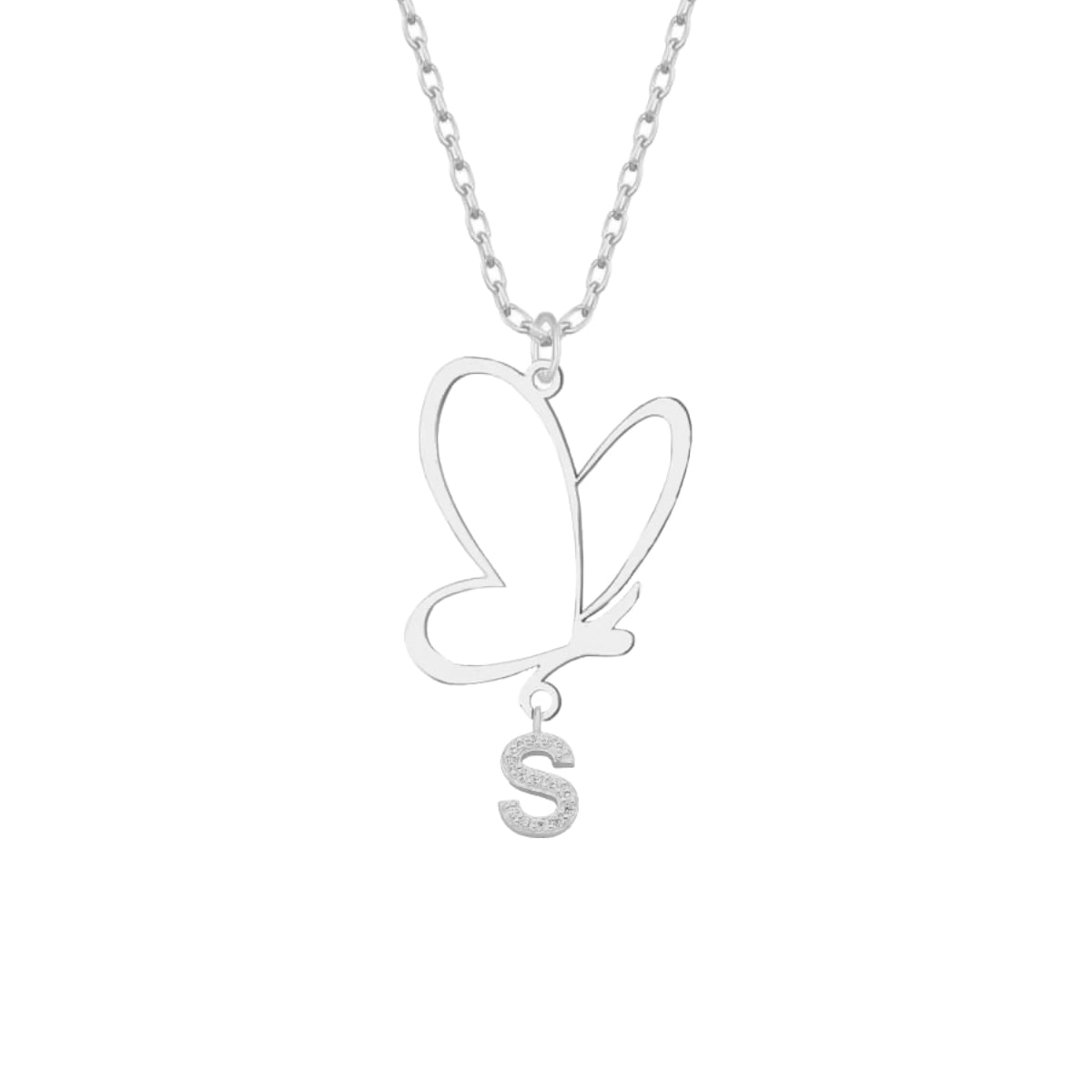 Kardelen Butterfly Kette mit Wunschbuchstabe - 925 SILBER Rabatte dieses Monats