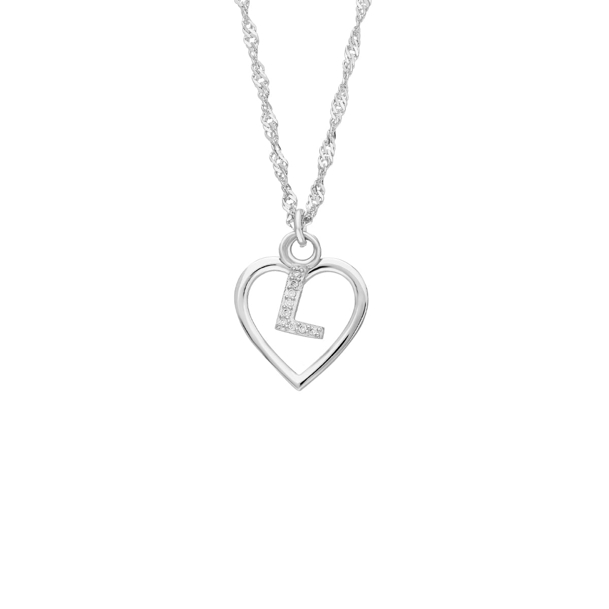 Kardelen Herz Zirkonia Buchstaben Kette - 925 SILBER Blitzverkäufe
