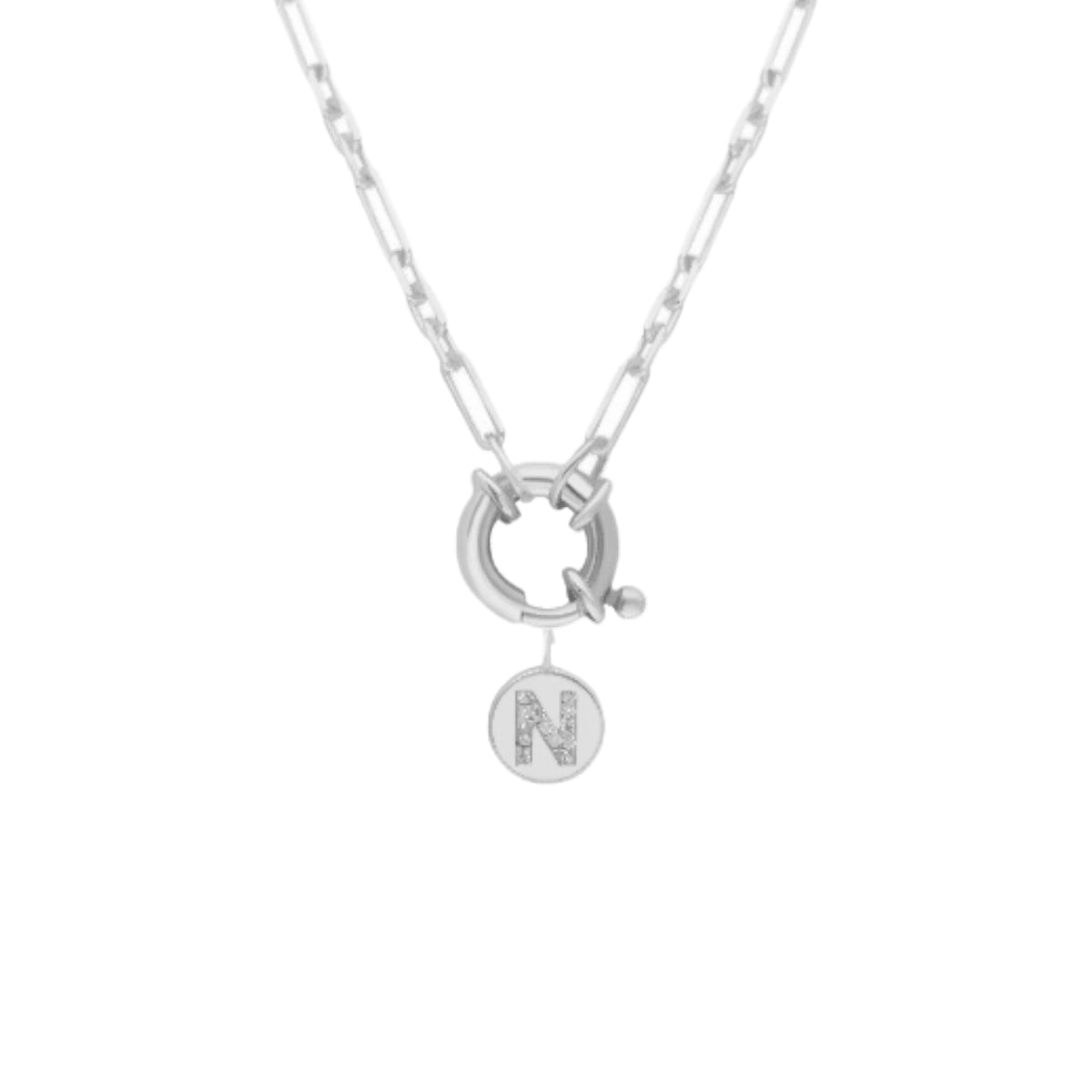 Kardelen Chain Plättchen Zirkonia Buchstaben Halskette - 925 SILBER Günstig kaufen