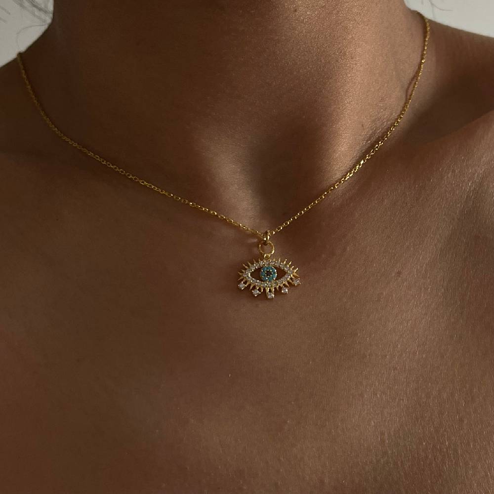 Kardelen Eye Effect Kette - 925 SILBER Flash Sale