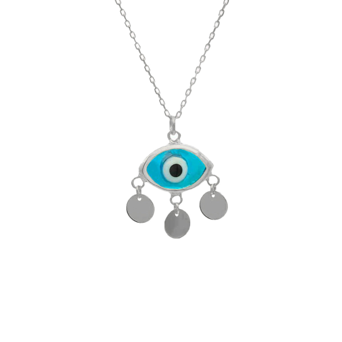 Kardelen Firuze Blue Nazar Eyes Necklace - 925 SILBER Preisnachlass