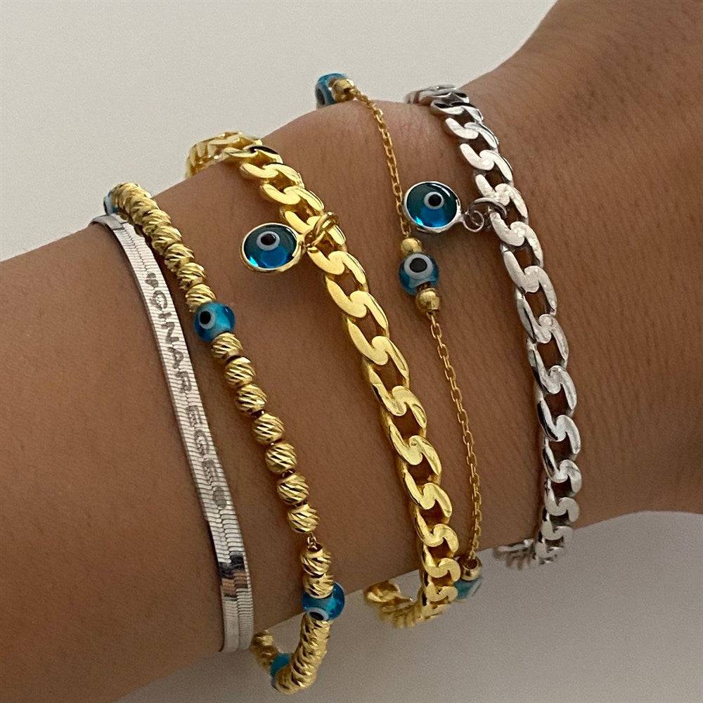 Kardelen Armreifen mit Nazar - 925 SILBER Cyber Monday