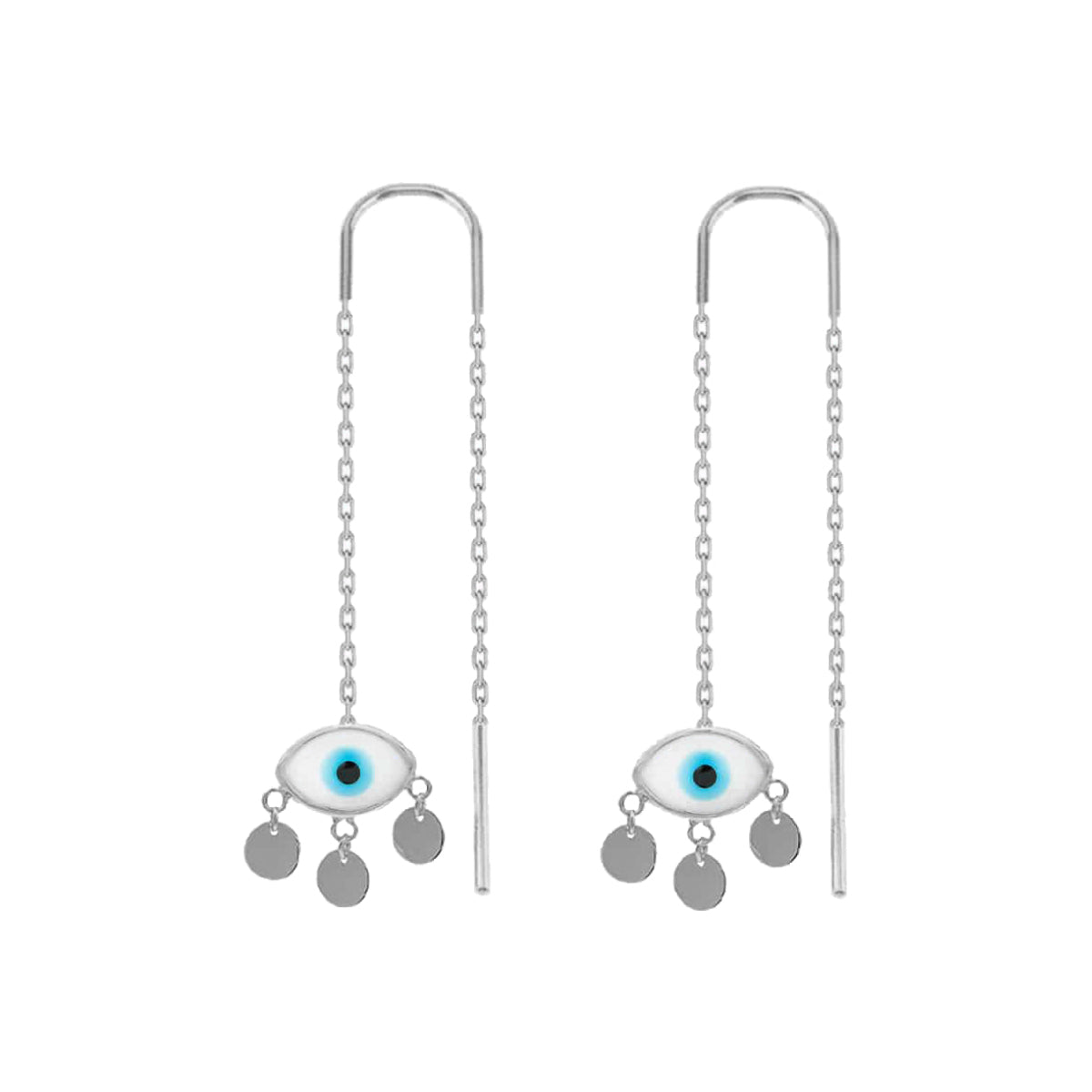 Kardelen Firuze White Eye Ohrring - 925 SILBER Neueste Mode