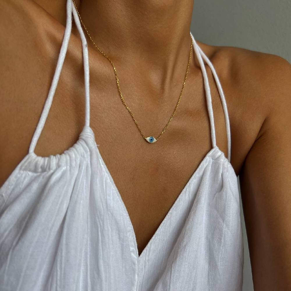 Kardelen COLORFULL MINI EYE NECKLACE - 925 SILBER Online Outlet