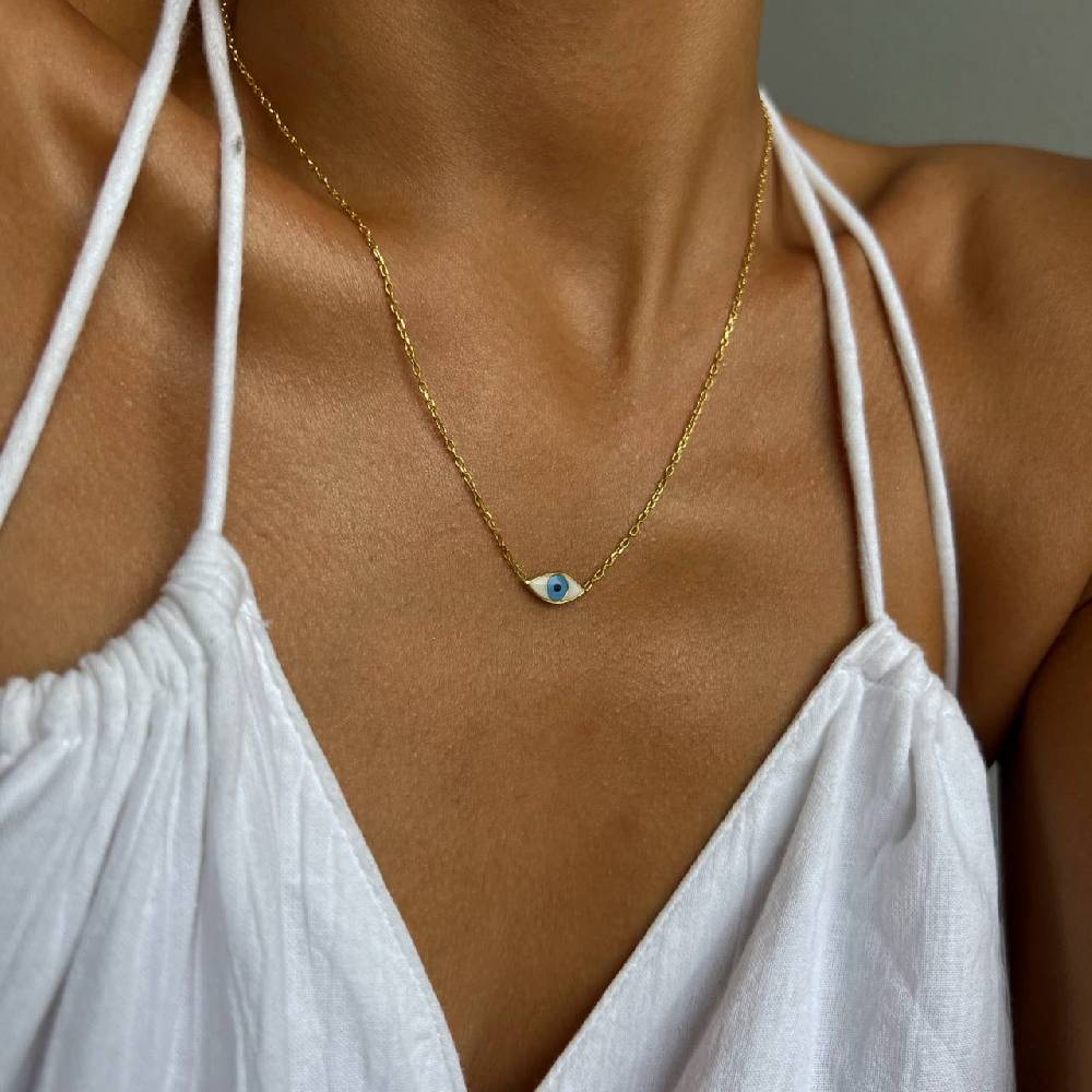 Kardelen COLORFULL MINI EYE NECKLACE - 925 SILBER Online Outlet