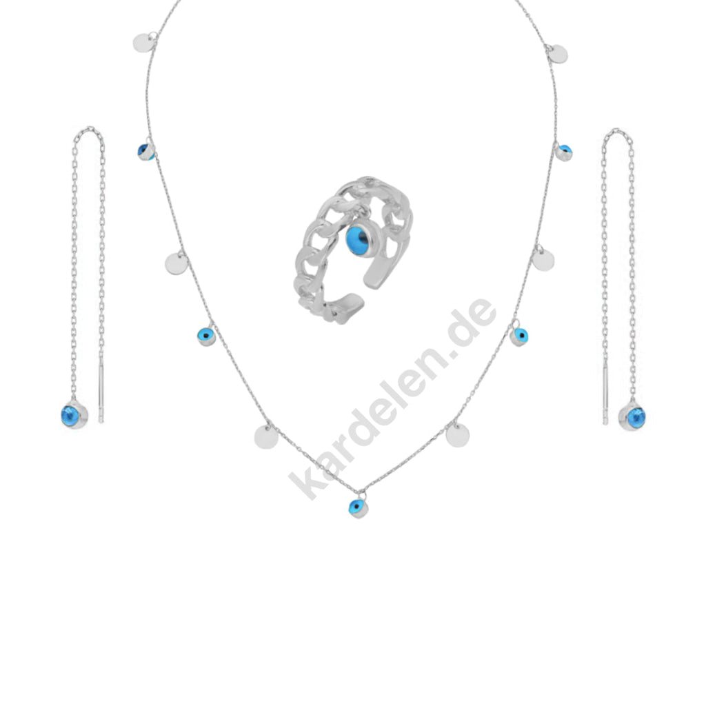 Kardelen Nazar Set - 925 SILBER Große Rabatte