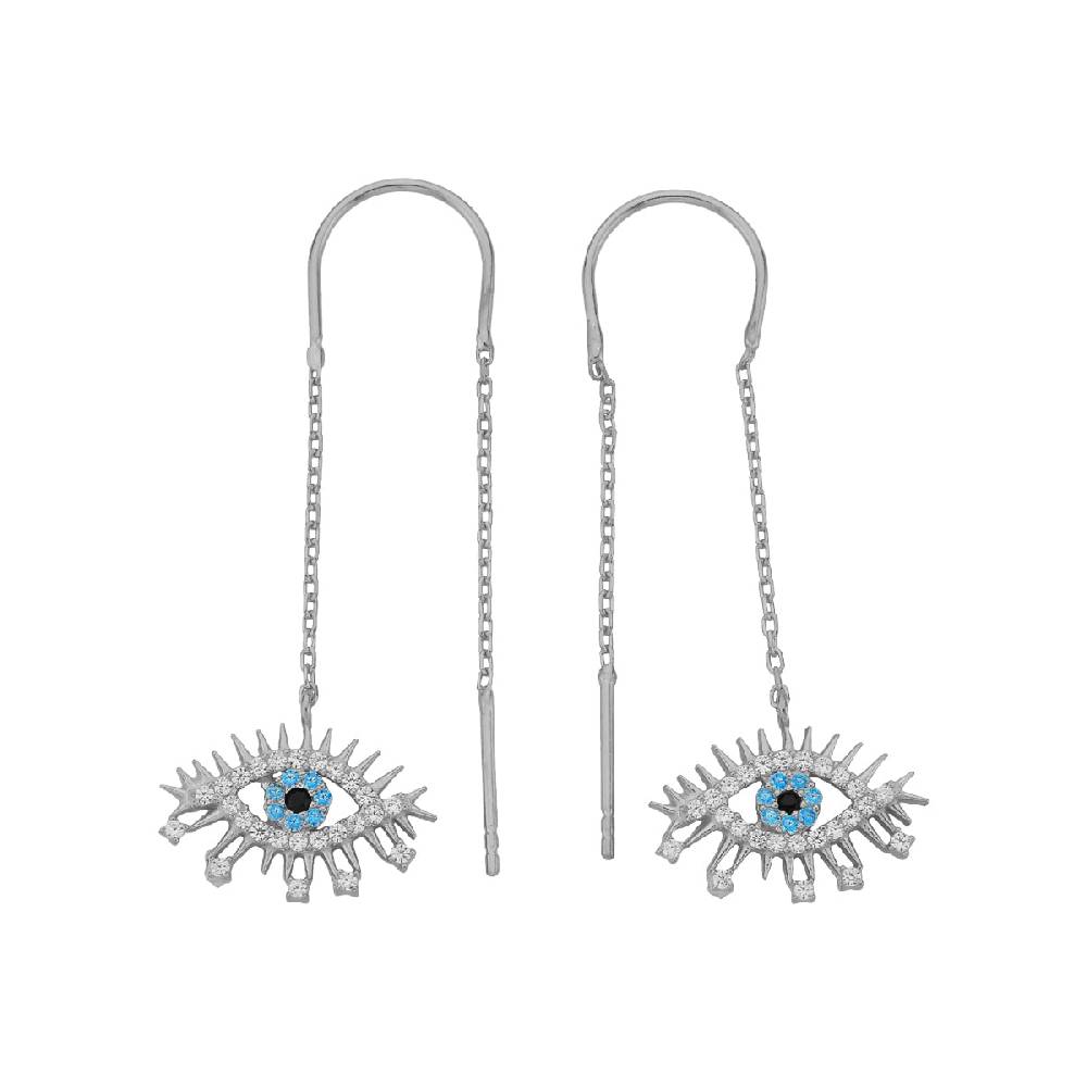 Kardelen Eye Effect Hängend Ohrring - 925 SILBER VIP-Rabatte