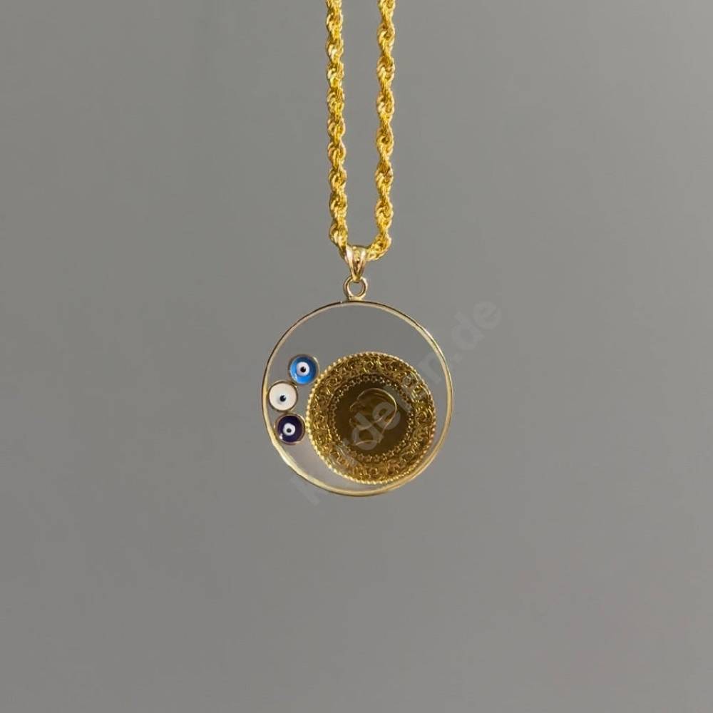 Kardelen 14K GOLD LUXUS CEYREK & NAZAR CHARM Zeitbegrenzte Promotion