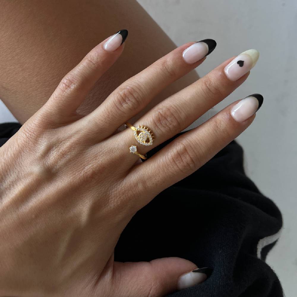 Kardelen Zirconia Eye Ring - 925 SILBER Bis zu 50% Rabatt