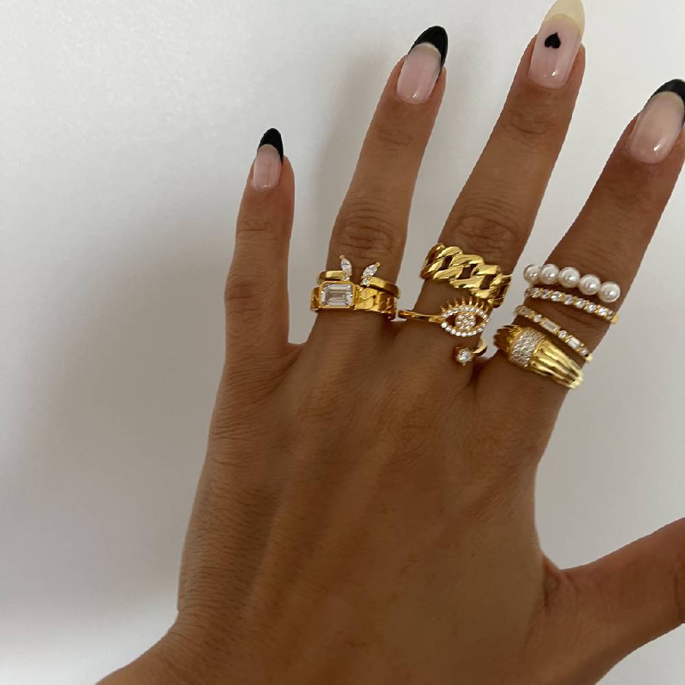 Kardelen Zirconia Eye Ring - 925 SILBER Bis zu 50% Rabatt