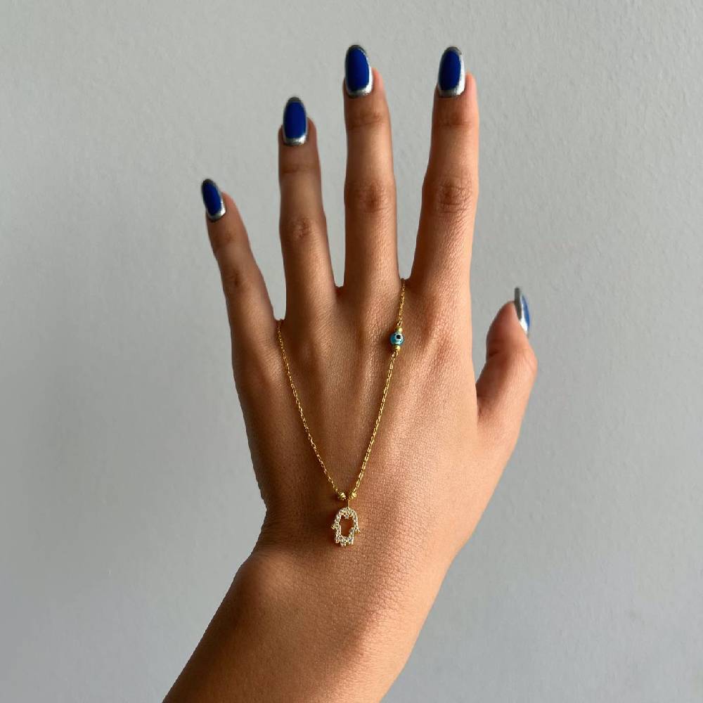 Kardelen FATIMAS HAND ZIRKONIA HALSKETTE MIT NAZAR - 925 SILBER Bis zu 65% Rabatt