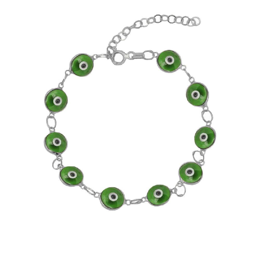 Kardelen Grande Green Nazar Armkette - 925 SILBER Nur noch ein Tag übrig