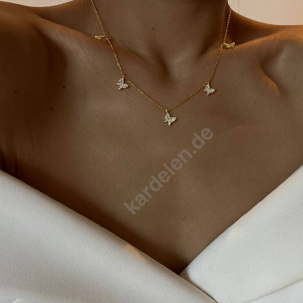 Kardelen 14K GOLD SCHMETTERLING- HALSKETTE zollfrei