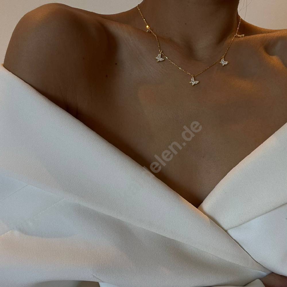 Kardelen 14K GOLD SCHMETTERLING- HALSKETTE zollfrei