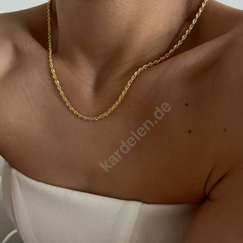 Kardelen 14k Gold Wirbel Halskette 2025