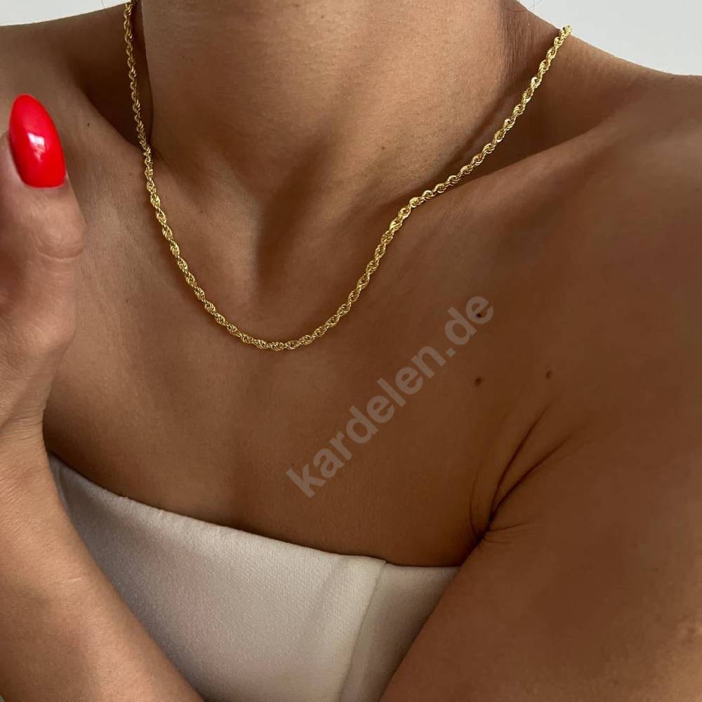 Kardelen 14k Gold Wirbel Halskette 2025