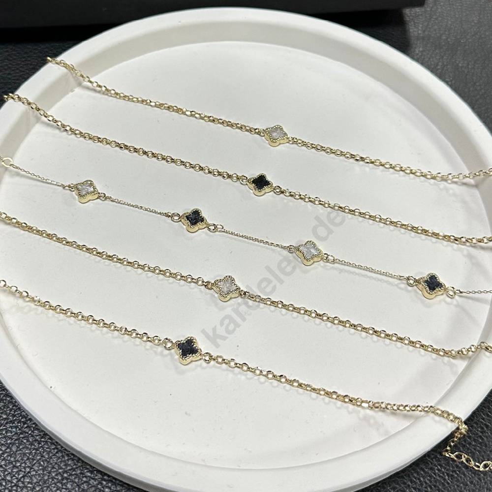 Kardelen 14K GOLD KLEE ARMKETTE III Hotsell