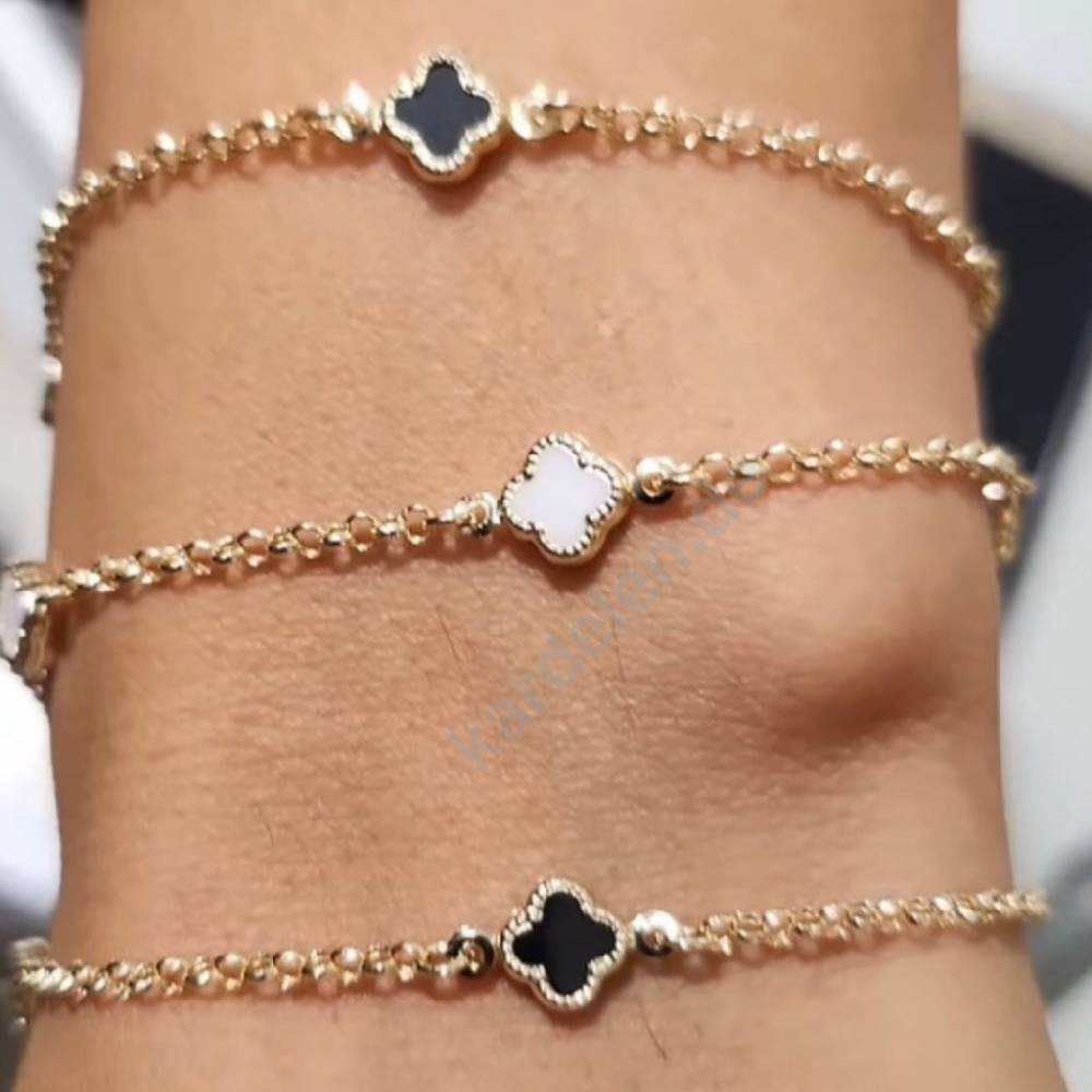 Kardelen 14K GOLD KLEE ARMKETTE III Hotsell