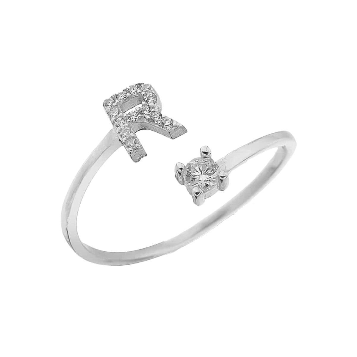 Kardelen Letter Diamond Ring - 925 SILBER Blitzverkäufe