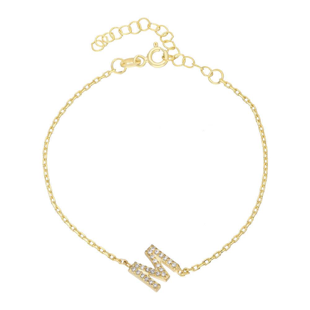 Kardelen Zirkonia Letter Armkette - 925 SILBER Limitierter Zeitrabatt