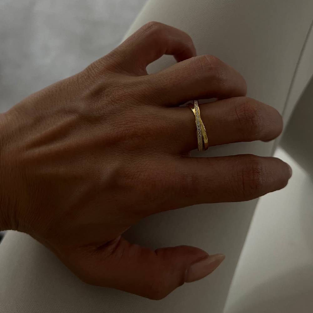 Kardelen Circle Zirkonia Ring - 925 SILBER Preisnachlass