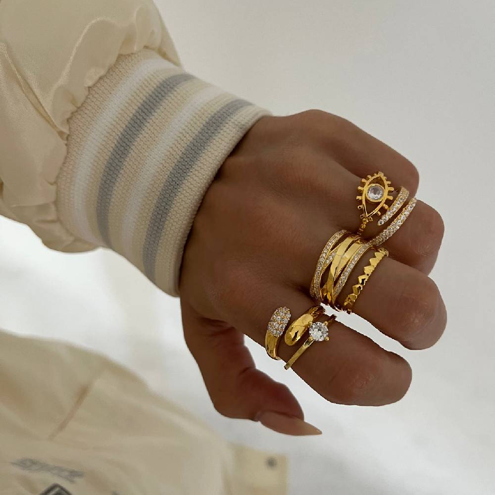 Kardelen Circle Zirkonia Ring - 925 SILBER Preisnachlass