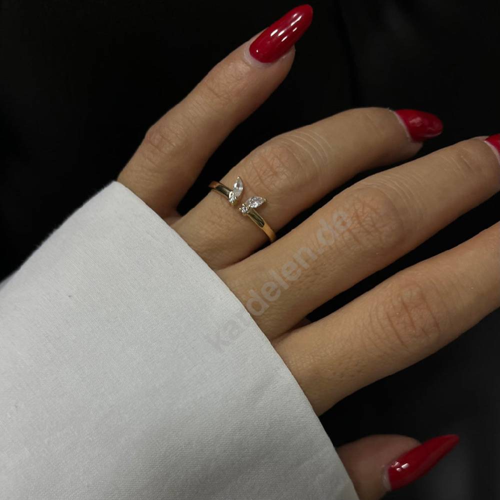 Kardelen 14K Gold Zirkonia Butterfly Ring Wochenangebot