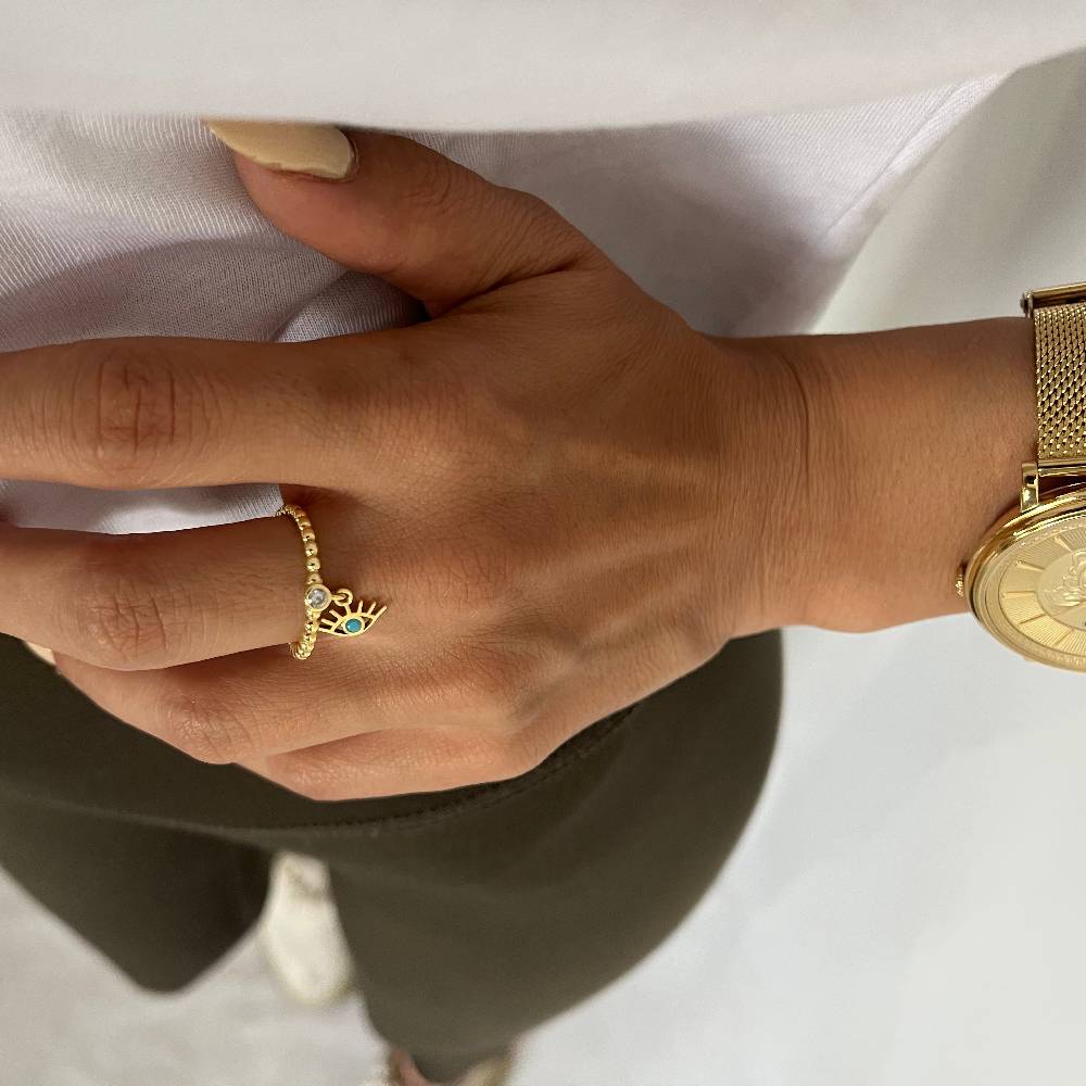 Kardelen Stone Ring mit Auge - 925 SILBER Bis zu 55% Rabatt