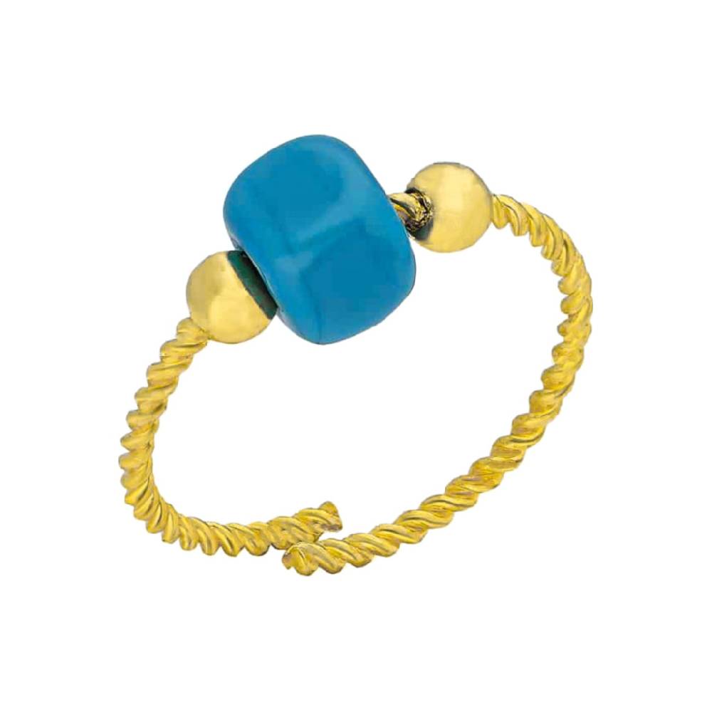 Kardelen Spirale Ring mit Blauen Naturstein - 925 SILBER Riesige Rabatte