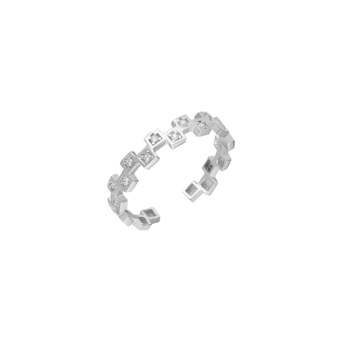 Kardelen Mini Squares Ring - 925 SILBER Im Verkauf