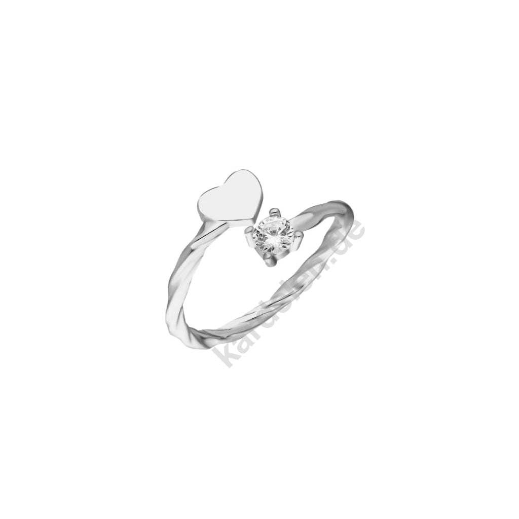 Kardelen Heart Diamond Ring - 925 SILBER Verkauf