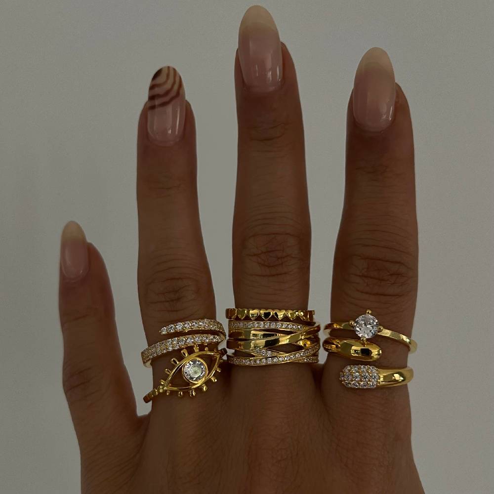 Kardelen Big Shaylee Zirkonia Ring - 925 SILBER Schlussverkauf