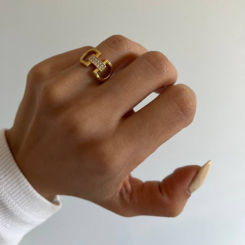 Kardelen Sperren Chain Ring - 925 SILBER Kostenloser Versand