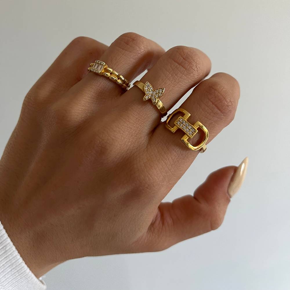 Kardelen Sperren Chain Ring - 925 SILBER Kostenloser Versand