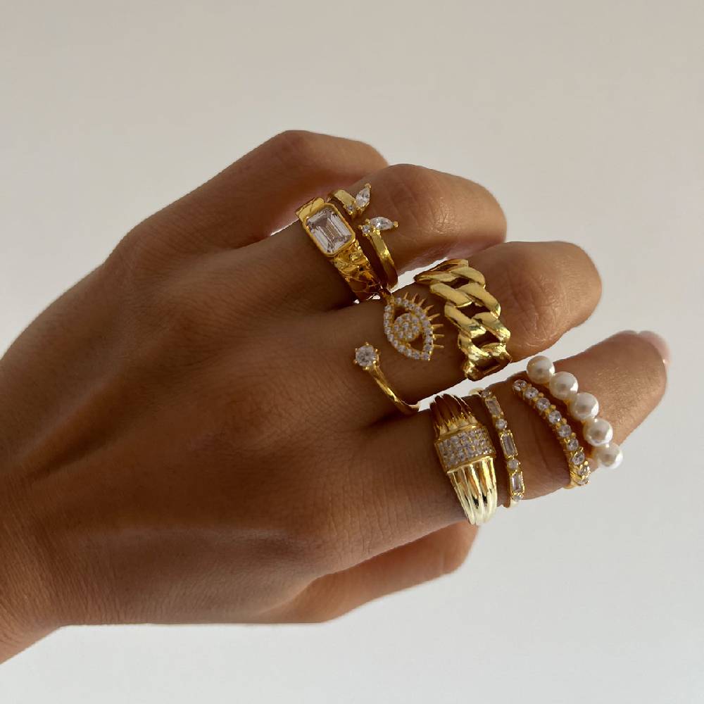 Kardelen Cuban Ring - 925 SILBER Online Shopping