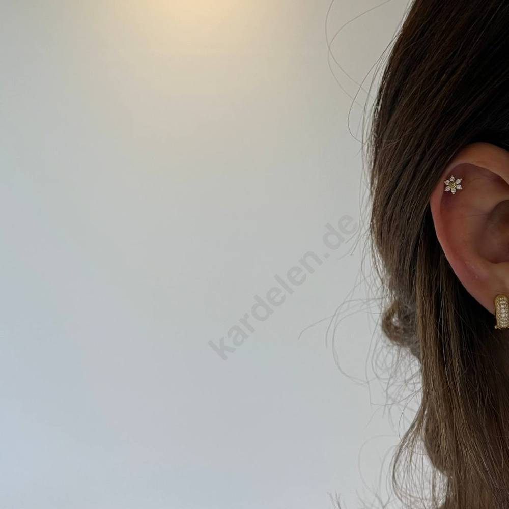 Kardelen Flower Piercing - 925 SILBER Black Friday
