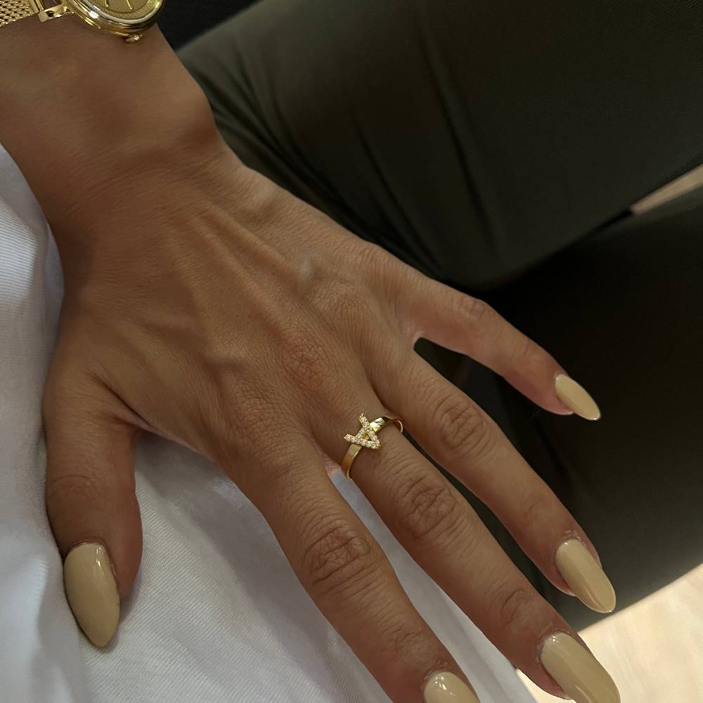 Kardelen Prague Zirkonia Stone Ring - 925 SILBER Cyber Monday