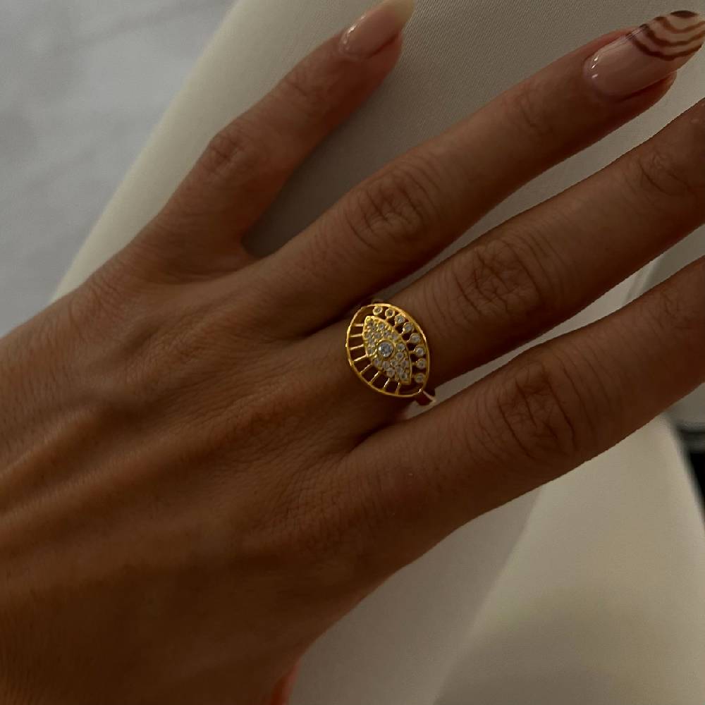 Kardelen Big Zirkonia Augen Ring - 925 SILBER Tägliche Deals