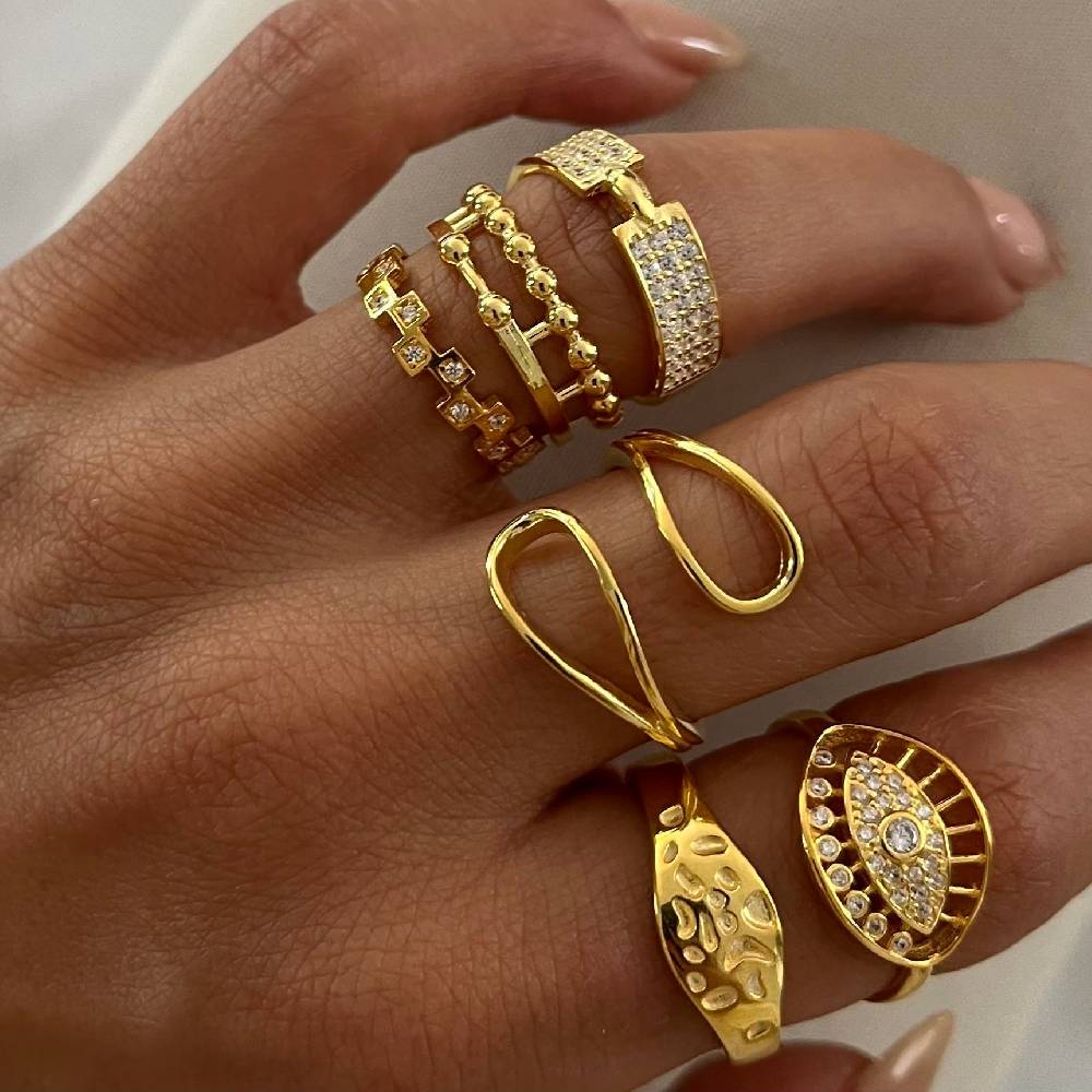 Kardelen Big Zirkonia Augen Ring - 925 SILBER Tägliche Deals