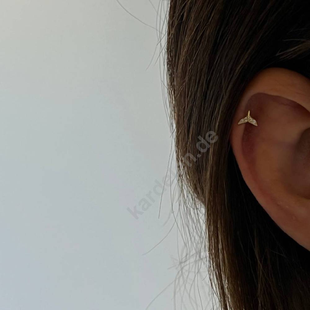Kardelen Fish Tail Piercing - 925 SILBER Kostenloser Versand international