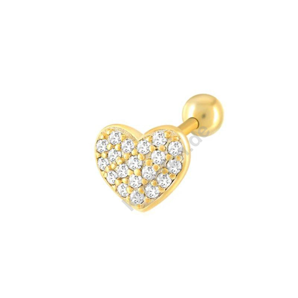 Kardelen VOLLER HERZ ZIRKONIA PIERCING - 925 SILBER Black Friday Preise